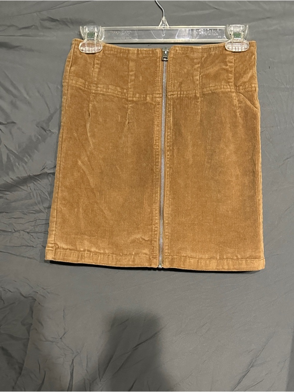 wild fable Brown Corduroy Front-Zip Mini Skirt